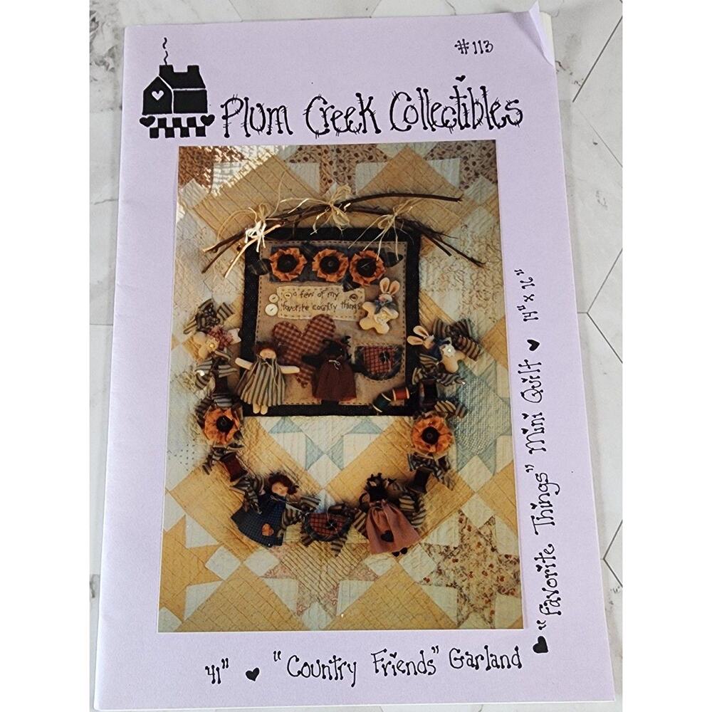 Plum Creek Collectibles Country Friends 41" Garland Favorite Things Mini Quilt